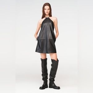 NWT Zara X Steve Meisel Leather Halter Dress